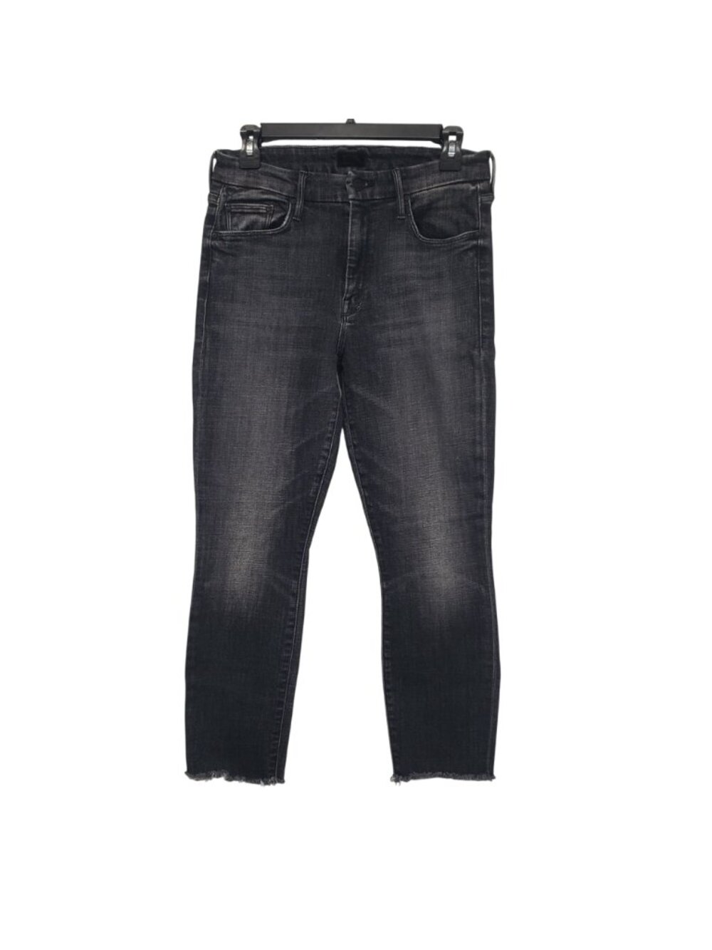 Mother The Looker Ankle Fray $208 Stargazing Faded Black Raw Hem Jeans 27 - Picture 4 of 14